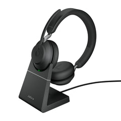 Jabra Evolve2 65 UC Stereo Wireless Headset with Link 390a USB-A & Charging Stand – Black