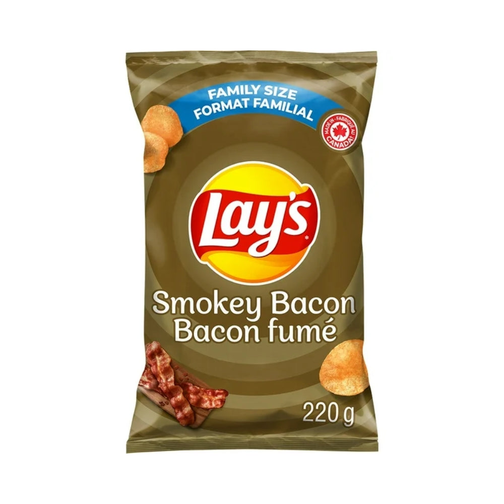 Lay's Smokey Bacon Potato Chips (220g)