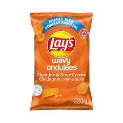 Lay's Wavy Cheddar & Sour Cream Chips (220g)