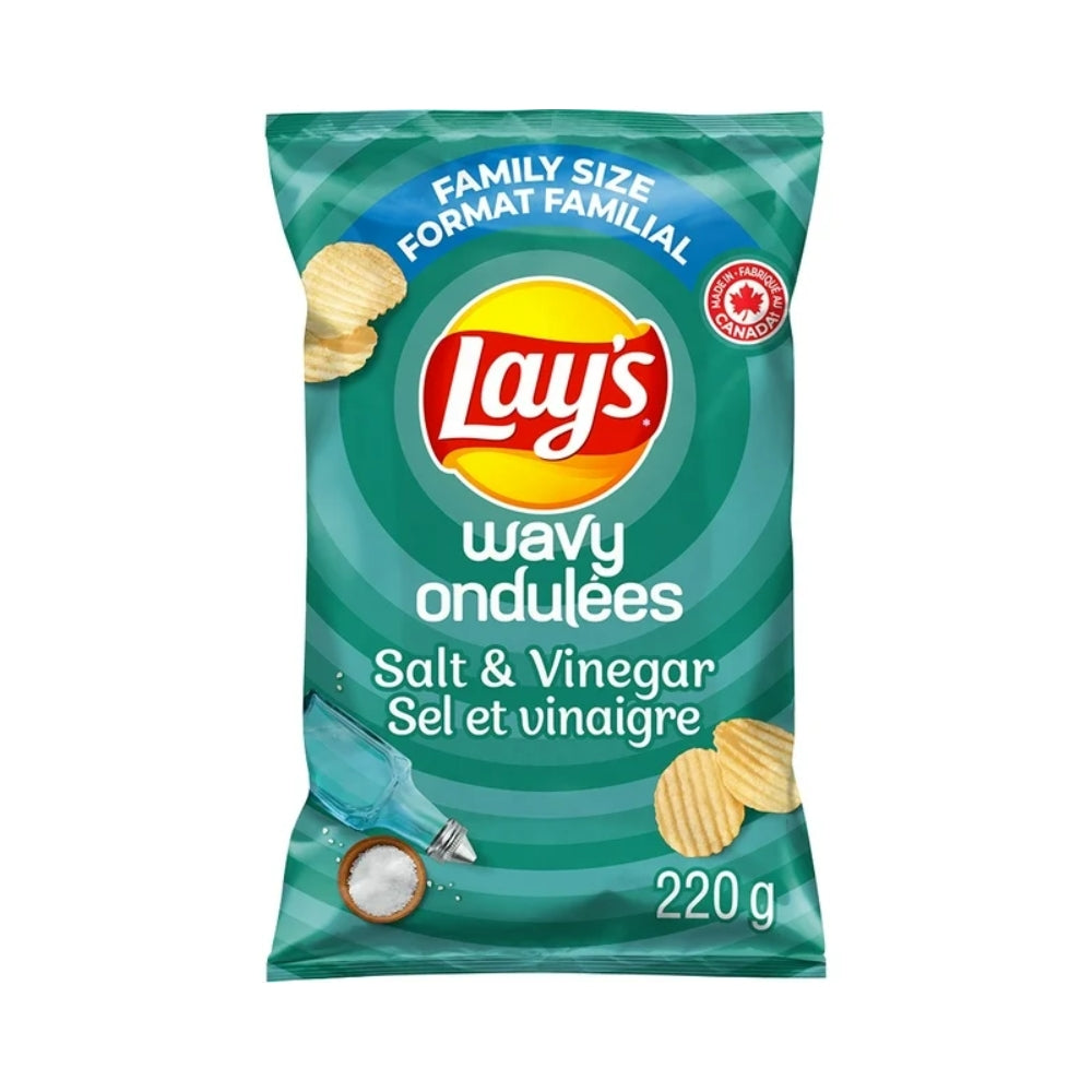 Lay's Wavy Salt & Vinegar Chips (220g)