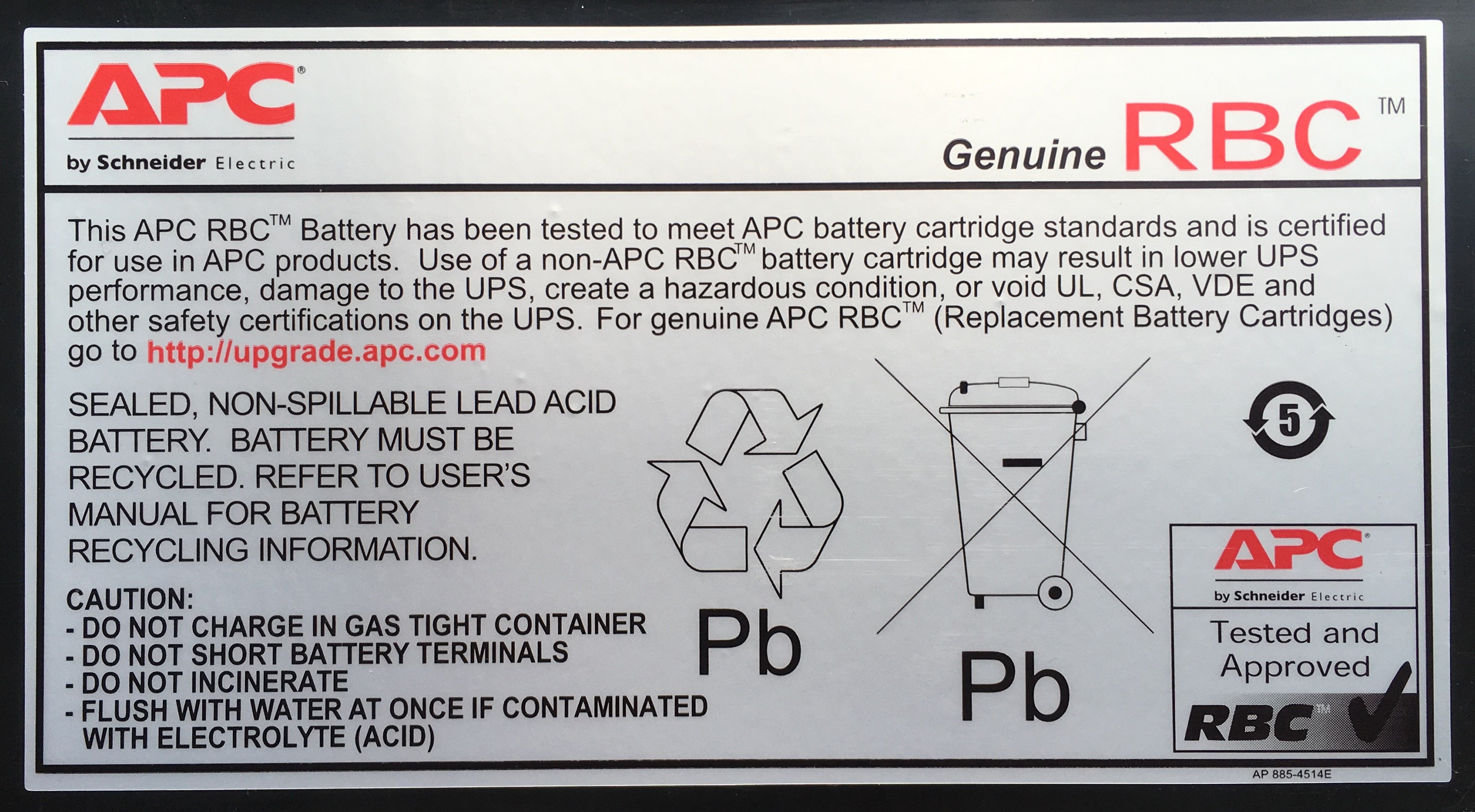 APC RBC55 Replacement Battery Cartridge #55 for Smart-UPS