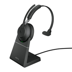 Jabra Evolve2 65 MS Mono Wireless Headset with Link 390a USB-A & Charging Stand – Black